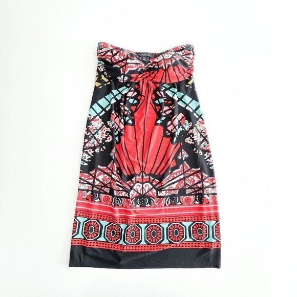 Kalijati Women's Boho Sleeveless Tube Mini Dress Red Black Size Medium - Picture 3 of 8